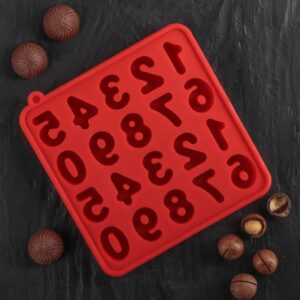 Форма для льда и шоколада 23,х18х1,5 см «Английский алфавит и цифры», 48 ячеек | Для торта