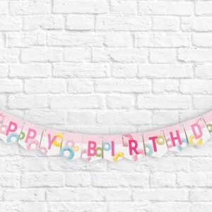 Гирлянда-мини на ленте «Happy Birthday!», пончики, 135 см, 5,3 х7,2 см | Для торта