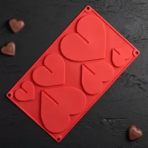 Силиконовая форма «Сердце — геометрическое», 4×4 см, толщина 15 мм | Для торта