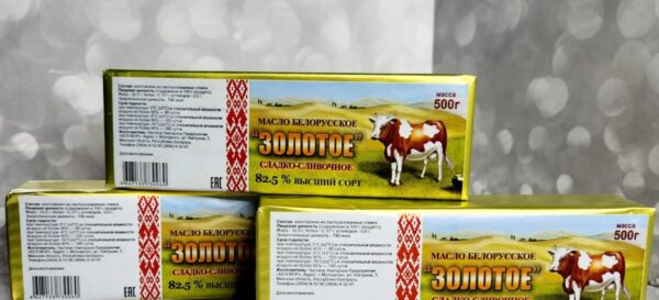 Масло Белорусское «Золотое» сладко-сливочное 82,5% высший сорт, 500гр | Для торта